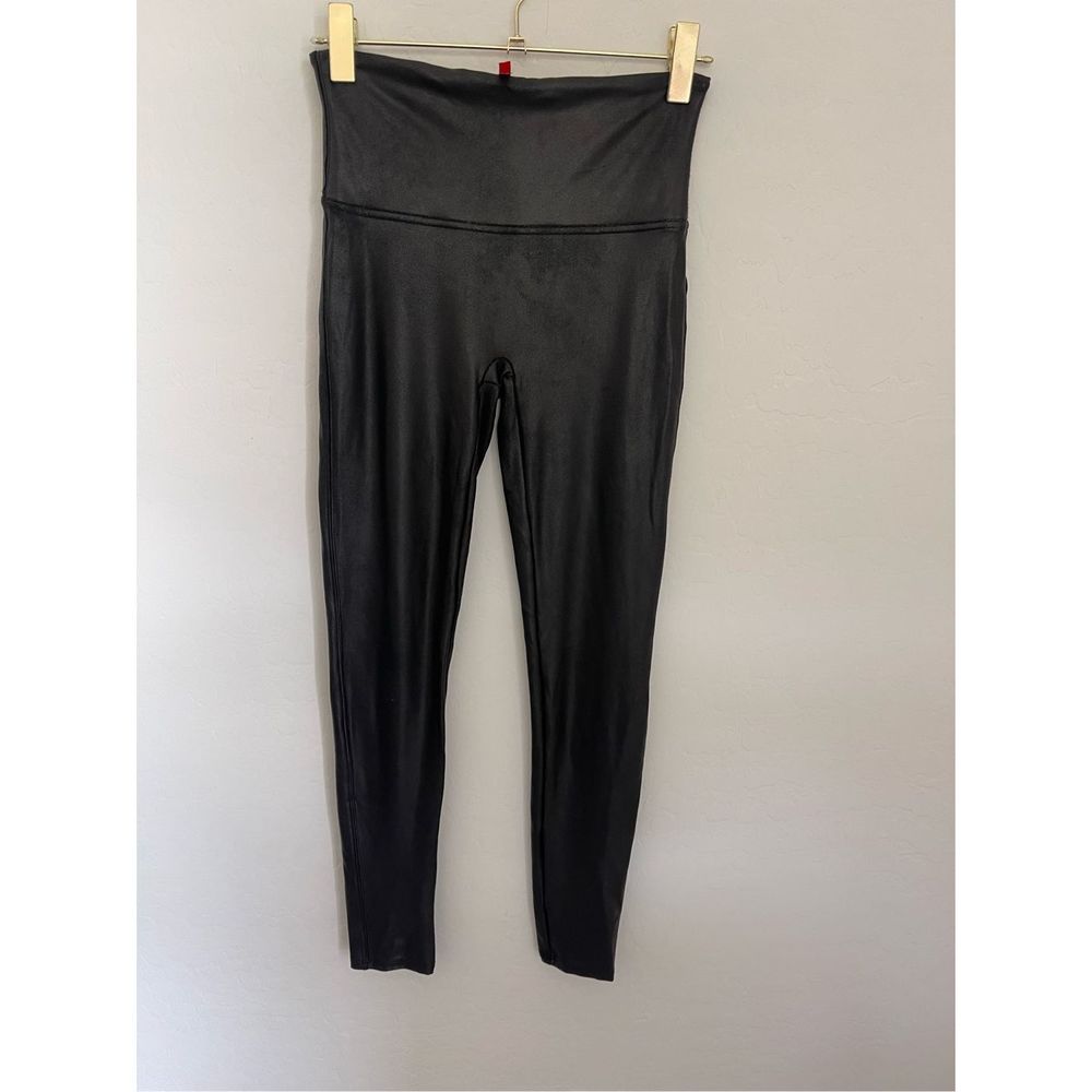 SPANX Faux Crinkled Leather High Rise Leggings Size Large